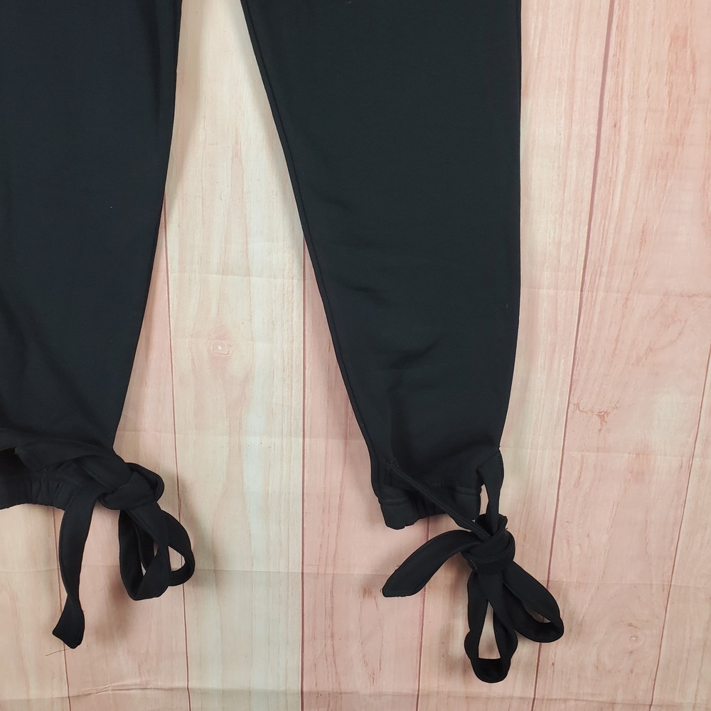 Reebok Cardi Knit Joggers Pants Womens Small Black Cotton Fleece Lined Casual - Picture 5 of 11